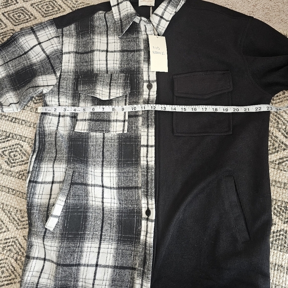 Boutique Brand NWT Corduroy And Plaid Shacket Dress - Picture 7 of 10